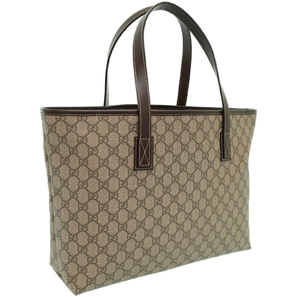 Gucci coated Bag GG Tote brown canvas Supreme monogram leather GG